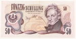 Numismática, Áustria. 50 Shilling. 1970.