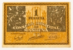 Numismática, Espanha. 1 Peseta. Manresa.