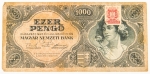 Numismática, Hungria. 1000 Pengö 1945. Selada.