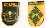 Militaria, Brasil. Distintivos de bolso em metal e esmaltes 45x32 mm. 2 Peças.