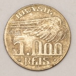 Numismática, Brasil. 5000 Réis 1938. Prata.