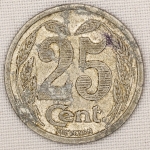 Numismática, França. Notgeld. 1921. 25 Cent. Evreux.