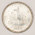 Numismática, Brasil. 1 cruzeiro. 1985. Alimentos para o mundo.