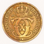 Numismática, Dinamarca. 1 krone 1926.