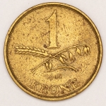 Numismática, Dinamarca. 1 krone 1942.