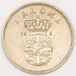 Numismática, Dinamarca. 1 krone 1961.