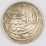 Numismática, Ilhas Cayman. 10 cents 1982.