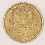 Numismática, Portugal. 50 centavos 1952. Flor de Cunho.
