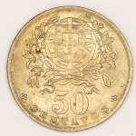 Numismática, Portugal. 50 centavos 1959. Flor de Cunho.