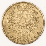 Numismática, Portugal. 50 centavos 1959. Flor de Cunho.