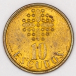Numismática, Portugal. 10 escudos. 1990. Flor de Cunho.