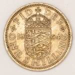 Numismática, Reino Unido. 1 Shilling 1964.