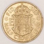 Numismática, Reino Unido. 1/2 coroa 1967. Soberba. Flor de cunho. 
