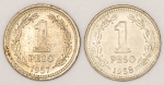 Numismática, Argentina. 1 peso 1957-1958. Soberba. Flor de cunho. 