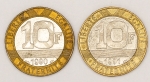 Numismática, França. 10 francos 1990-1991. Soberba. Flor de cunho. 