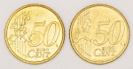 Numismática. 50 eurocents 2000-2016. França - Espanha. Brilhando.