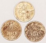 Numismática, Brasil. 3 moedas de 100 réis. 1932. Vicentinas. 