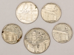 Numismática, Cuba. 5 moedas. Lindas.