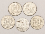 Numismática, EUA. 50 centavos 1957-1958 - 1959 - 1960 - 1961. Soberba. Flor.