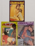 Revista Erótica. Lote com 3 revistas eróticas em cores.	