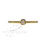 ANEL SOLITÁRIO DE DIAMANTE EM OURO AMARELO 18K (0.750). ARMAÇÃO EM OURO AMARELO 18K (0.750), PESA 0,9g. PEDRA: DIAMANTE NATURAL DE 5 PONTOS (0.05 QUILATE), LAPIDAÇÃO BRILHANTE, ARO 18. GARANTIA DE AUTENTICIDADE. PAGAMENTO PODE SER FEITO EM ATÉ 12X NOS CARTÕES DE CRÉDITO COM CUSTO OPERACIONAL DE 13% DO VALOR TOTAL DA ARREMATAÇÃO. OS LANCES SÃO IRREVOGÁVEIS E IRRETRATÁVEIS. RETIRE SUAS DÚVIDAS ENTRANDO EM CONTATO PELO NOSSO WHATSAPP (51) 98118-7815.