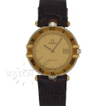 RELÓGIO OMEGA CONSTELLATION AÇO E OURO. REF. 196.0360. CAIXA EM AÇO INOXIDÁVEL, COM ARO E APLIQUES EM OURO 18K (0.750) MACIÇO, ASSINADA OMEGA. MEDE 31,5mm. VIDRO EM CRISTAL DE SAFIRA. COROA EM AÇO INOXIDÁVEL COM ACABAMENTO EM OURO. MÁQUINA QUARTZ OMEGA CAL. 1379/1438. PULSEIRA EM COURO. FECHO EM METAL FOLHADO A OURO, ASSINADO OMEGA. FUNCIONANDO, PORÉM NÃO REVISADO. GARANTIA DE AUTENTICIDADE. PAGAMENTO PODE SER FEITO EM ATÉ 12X NOS CARTÕES DE CRÉDITO COM CUSTO OPERACIONAL DE 13% DO VALOR. OS LANCES SÃO IRREVOGÁVEIS E IRRETRATÁVEIS. RETIRE SUAS DÚVIDAS ENTRANDO EM CONTATO PELO NOSSO WHATSAPP (51) 98118-7815.