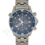RELÓGIO OMEGA SEMASTER DIVER CRONÓGRAFO REF. 25998000. CAIXA EM AÇO INOXIDÁVEL, ASSINADA OMEGA. MEDE 41.5mm. VIDRO EM CRISTAL DE SAFIRA. COROA EM AÇO INOXIDÁVEL, ASSINADA OMEGA. MÁQUINA AUTOMÁTICA OMEGA CALIBRE 1164. PULSEIRA EM AÇO INOXIDÁVEL, ASSINADA OMEGA. POSSUI MANUAL DE INSTRUÇÕES E CARTÃO DE AUTENTICIDADE/GARANTIA OMEGA. RELÓGIO FUNCIONANDO, REVISADO. GARANTIA DE FUNCIONAMENTO DE 1 ANO.  GARANTIA DE AUTENTICIDADE. PAGAMENTO PODE SER FEITO EM ATÉ 12X NOS CARTÕES DE CRÉDITO COM CUSTO OPERACIONAL DE 13% DO VALOR TOTAL DA ARREMATAÇÃO. OS LANCES SÃO IRREVOGÁVEIS E IRRETRATÁVEIS. RETIRE SUAS DÚVIDAS ENTRANDO EM CONTATO PELO NOSSO WHATSAPP (51) 98118-7815.