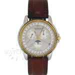 RARO RELÓGIO TISSOT CASABLANCA FASES DE LUA. REF. C285/285C. CAIXA EM AÇO INOXIDÁVEL, ASSINADA TISSOT. MEDE 36mm. VIDRO EM CRISTAL DE SAFIRA. COROA EM AÇO INOXIDÁVEL COM ACABAMENTO DOURADO, ASSINADA TISSOT. MÁQUINA QUARTZ TISSOT. PULSEIRA EM COURO. FUNCIONANDO, PORÉM NÃO REVISADO. GARANTIA DE AUTENTICIDADE. PAGAMENTO PODE SER FEITO EM ATÉ 12X NOS CARTÕES DE CRÉDITO COM CUSTO OPERACIONAL DE 13% DO VALOR. OS LANCES SÃO IRREVOGÁVEIS E IRRETRATÁVEIS. RETIRE SUAS DÚVIDAS ENTRANDO EM CONTATO PELO NOSSO WHATSAPP (51) 98118-7815.