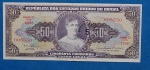 Cedula- Brasil - 50 cruzeiros Numeração exótica !! - 00(555)0 Década de 1960   !!! Dificil de aparecer !! Soberba .