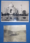 2 Fotografias - Preto e Branco automóvel antigo e castelo Arabe tamanho pequenas !! 