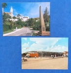 2 Postais - São Matheus  / E.S. !! , Rodoviária local  !!! e Cachoeiro de Itapemirim , praça !!!   decada de 1970