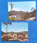 2 Postais - Teresópolis / R.J. !! , vista Aérea !!! e serra de Petropolis  decada de 1970, com a pista da Serra ainda em Mão dupla !! raridade !!