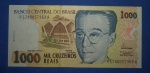  cedula /-  Brasil - 1000  cruzeiros Reais , ultima cedula de mil antes do real Novo !!! Flor de estampa !!!! Catalogo marca 25 R$ !! !!!! !!!