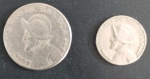 2 Moedas Estrangeiras Balboa - origem  Panamá !! decimo e quarto de balboa !! datas diferentes !!