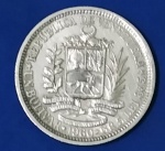 Moeda/ Venezuela !! Prata !!! Ano de 1960 !!! Esfigie de Bolivar o libertador !!! Ótimo estado  !!!  !!  !! 