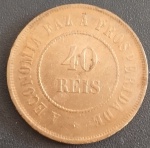 Moedas do Brasil - valor de 40 reis !!!'ano de 1910 !! material de bronze !! em otimo estado !!! dificil de aparecer !! e com valor inicial abaixo de catalogo !!'