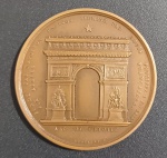 Medalha - Comemorativa da frança !! 30 anos de 1806 até 1836 !! com inscrição DEUS Protege a frança !! Imagem do Arco de Vitoria !! material bronze !! tamanho de 50 mm de diametro !!