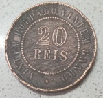 Moeda - Brasil - valor de 20 Reis data de 1889 !! material bronze !! tepo da virada da Republica @@