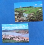 2 Postais - Colatina   / E.S. !! , Praça Silvio Avidos e vista aérea da cidade !! decada de 1970 !!