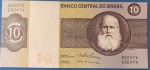 cedula / Brasil - valor de 10 cruzeiros !! soberba Flor de estampa !!! numeração exótica !!!  dupla superior e inferior !! ....... 74 e ....... 74 !!!