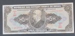 Cedula de Brasil !! valor de 5 Cruzeiros !! AUTOGRAFADA !! Flor de estampa !!