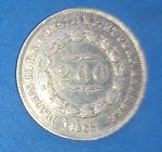 Moeda/Brasil- 200 reis ano 1862 !! material prata !! tempo do Imperio !! MBC para Soberba !!  !!!