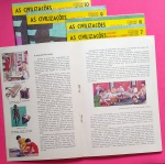 5 Revistas - Livro da Coleção `As Civilizações` - Número 6 até 10 - Totalmente Ilustrada com Figuras - Edição da década de 1960!!! ROMANOS + FEUDALISMO + AS COMUNAS!! 