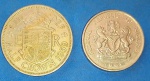 2 Moedas/ Nigériavalor de One Naire !!! peça dificil + Reino Unido ano 1959 !!! material niquel ..