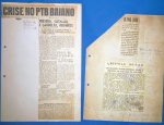 Colecionismo - 3 recortes de Jornal !!! Ultima Hora !! + Diario da Bahia !! ,peças de 1952 !!!, Reunião do PTB +Comissão de restauração do PTB e sindicato Alheio ao Movimento !!!