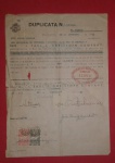 Duplicata de compra de mercadorias com reserva de domínio, datado de 1942, para pagamento no `National City Bank of New York`, copm selo e assinatura de recebimento, ótima peça para estudo contabil