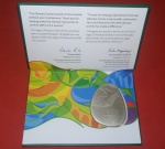 Medalha de agradecimento aos colaboradores da Olimpíada de 2016  no estojo completo original !!! acervo de colecionador !! estojo com inscrição da Primeira Olimpiada da America Latina !!