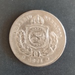 Moeda- Brasil !! valor de 200 Reis do Imperio data de 1871 !! estado MBC +++ !!! fundo liso !! valor de catalogo cerca de  50,00 Reais !! valor inicial de venda muito menor !!
