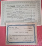Colecionismo- @ folhas de ações de empresas do Brasil !! COtibra S.A. !! fundo de investimentos do ano de 1971 !! e Icanor !! industria de cabos de Aço do Nordeste !! Tambem doano de   1971