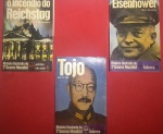 3 livros da série da segunda guerra O incêndio do Reichstag, Eisenhower e Tojo